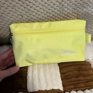 Longchamp Le Pliage Nylon Cosmetic Pouch in Neon Yellow NWOTS!